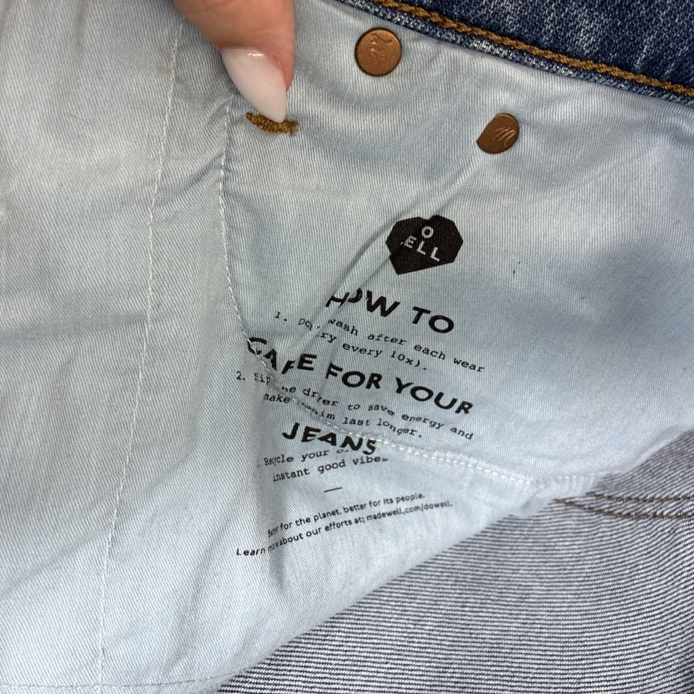 Madewell 29 Slim Demi-Boot Classic Blue Denim Jeans Benefits Charity - Picture 11 of 14